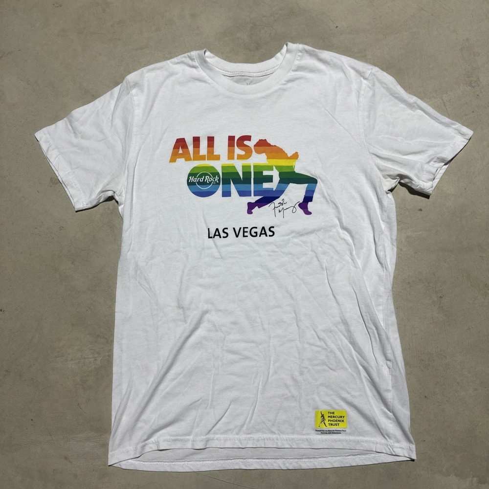 LGBTQ+ PRIDE Hard Rock Cafe Freddie Mercury All Is One New T Shirt SZ M Vegas